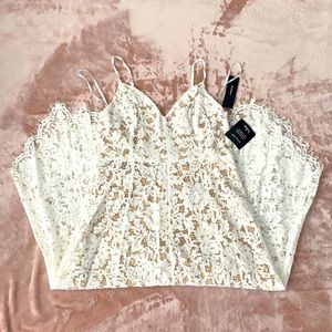One Wish White Lace Midi Dress